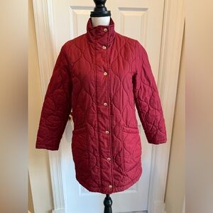 J. Crew Factory City Quilted Puffer Coat in Ruby Red Size XS *EUC*